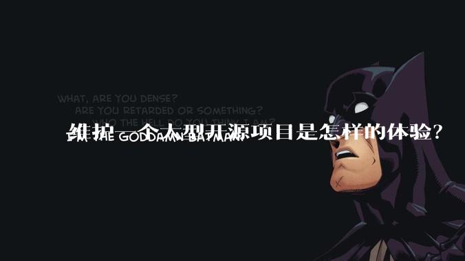 维护一个大型开源项目是怎样的体验？